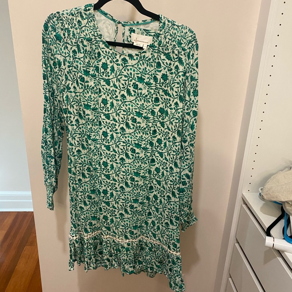 Anthropologie Long sleeve floral dress